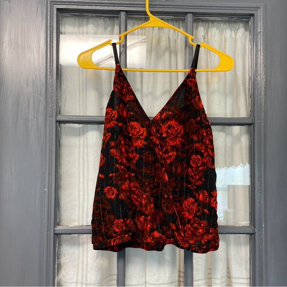 Maurices Red and Black Camisole Crop Top